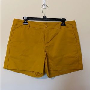 Mustard yellow cotton/spandex shirts, size Large